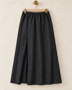 Loulou de Saison Carmen Long Gathered Slit Skirt Black S